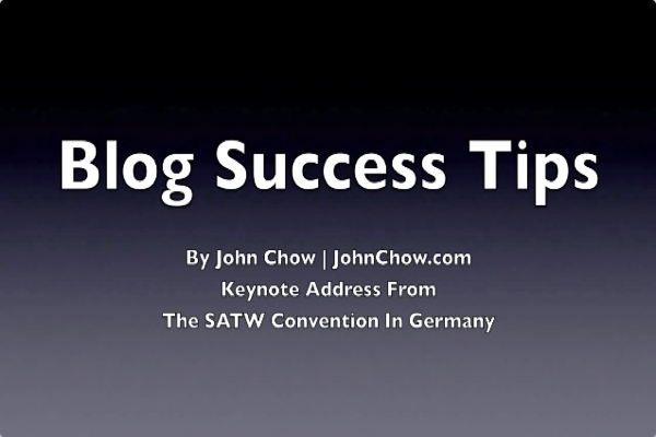 John Chow: Blog Success Tips
